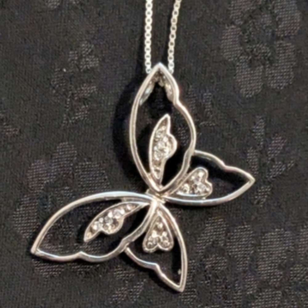 Delicate 925 Solid Sterling Silver And Topaz Butt… - image 1